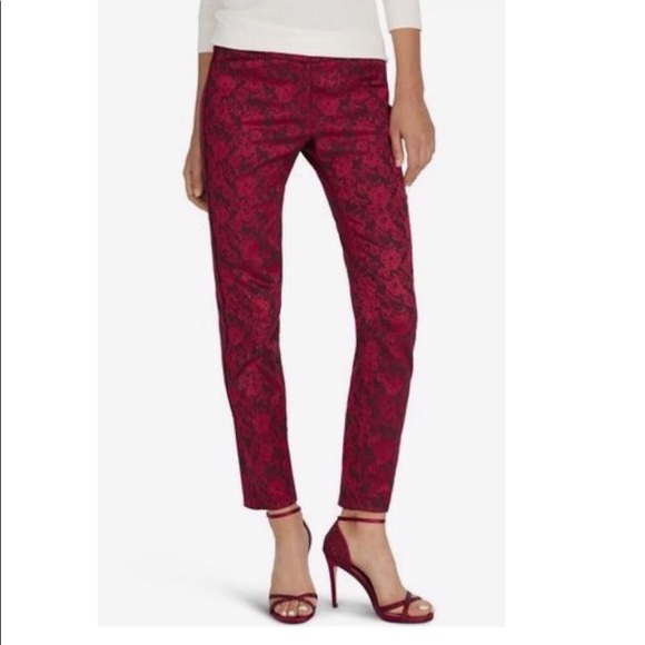White House Black Market Pants - NWT White House Black Market Red Slim Ankle Pants